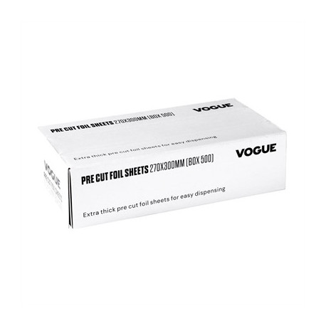 Vogue Aluminium Foil Sheets 270x300mm (500 Pack)