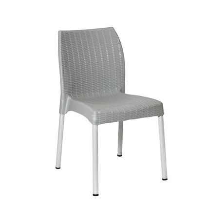 Bolero Elements Polypropylene Rattan Side Chairs Grey (4 Pack)