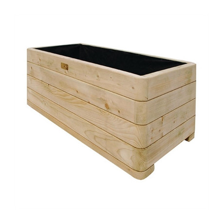Rowlinson Marberry Layer Planter Rectangular Natural Timber 100cm