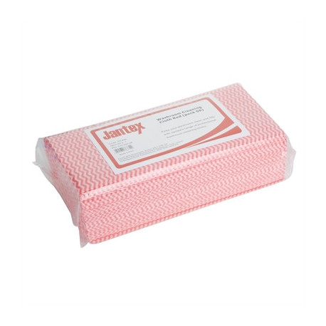 Jantex Washroom Cleaning Cloth Red (50 Pack)
