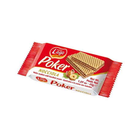 Lago Poker Hazelnut Cream Wafers 45g (20 Pack)