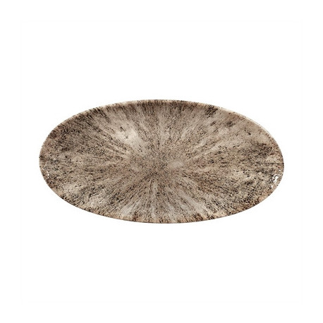 Churchill Studio Prints Stone Chefs Plates Zircon Brown 299 x 150mm (12 Pack)