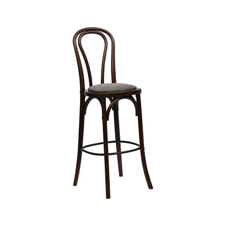 Hoop Back Bar Chair in Dark Walnut with Shetland Smoke Seat