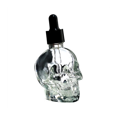 Skull Glass Bitter Bottle with dropper - 60ml (B2B)