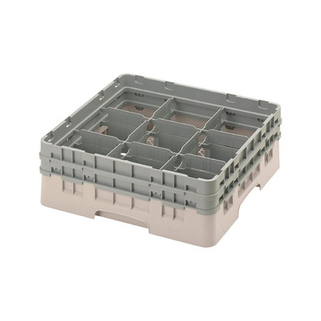 Cambro Camrack Beige 9 Compartments Max Glass Height 133mm
