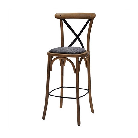 Bristol Bar Chair in Weathered Oak with Shetland Smoke Seat