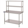 Vogue Stainless Steel Wall Work Table Welded with Double Gantry 900mm