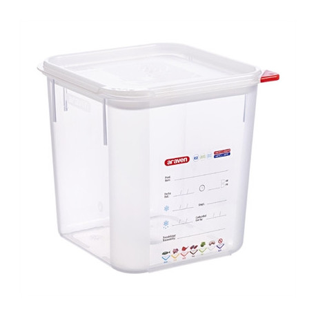 Araven Squared Transparent Polypropylene Container with Lid 4Ltr