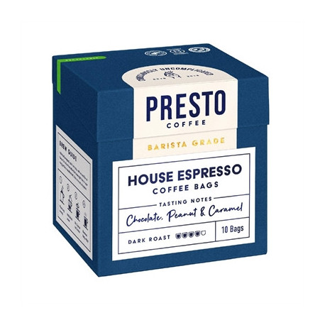 Presto Coffee House Espresso Coffee Bags Enveloped 8g (10 Pack)