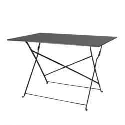Bolero Perth Black Pavement Style Folding Table Rectangular 1100x700mm