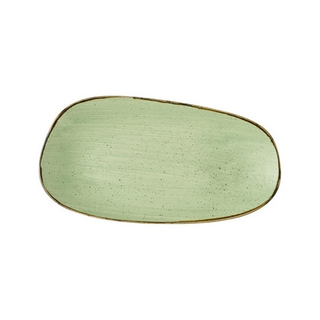Churchill Stonecast Opal Oblong Plates Sage Green 350x185mm (6 Pack)