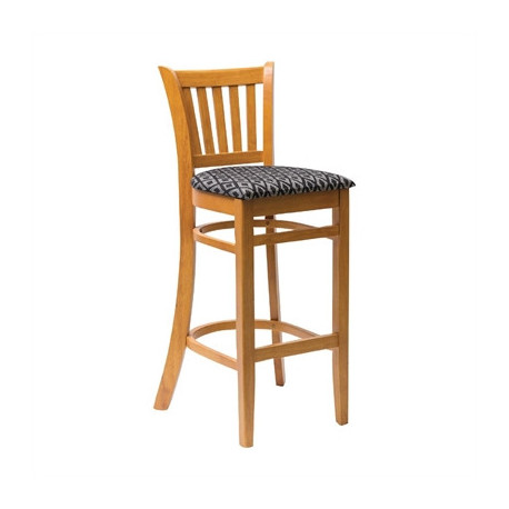 Manhattan Soft Oak Bar Chair with Black Diamond Padded Seat