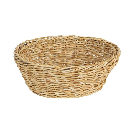 Olympia Polywicker Round Basket Light Brown 220mm