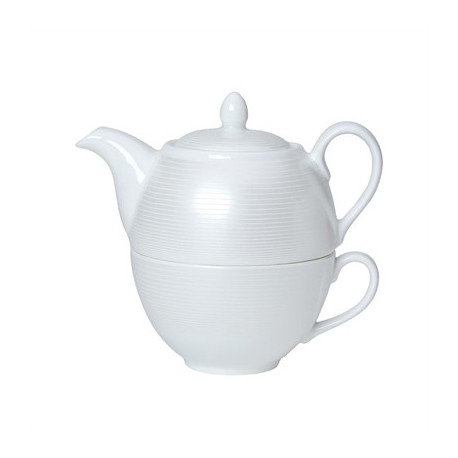 William Edwards Spiro Teacup and Pot Sets White (6 Pack)