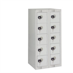 Ten Door Personal Effects Locker Grey Coin Lock