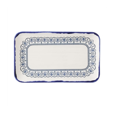 Dudson Harvest Moresque Rectangular Plates Blue 270x160mm (12 Pack)