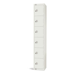Elite Six Door Coin Return Locker White