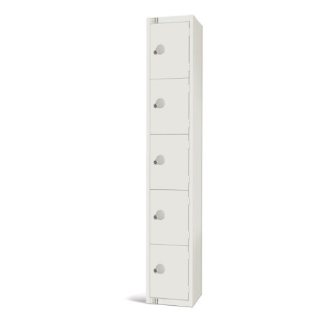Elite Five Door Coin Return Locker White