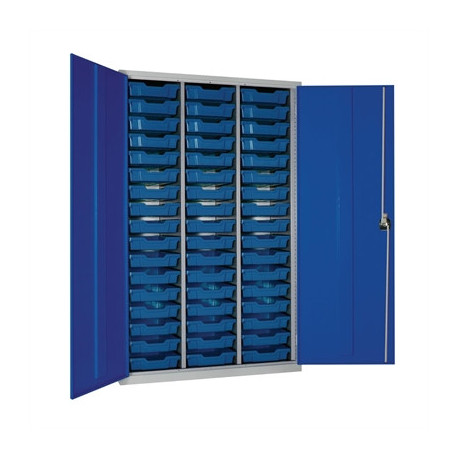 51 Tray High-Capacity Storage Cupboard - Blue with Blue Trays