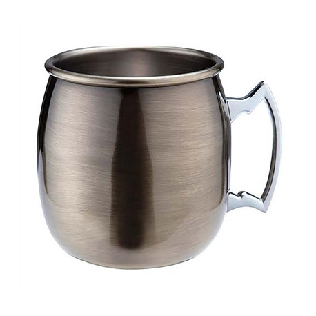 Beaumont Antique Brass Plated Curved Moscow Mule Mug 500ml