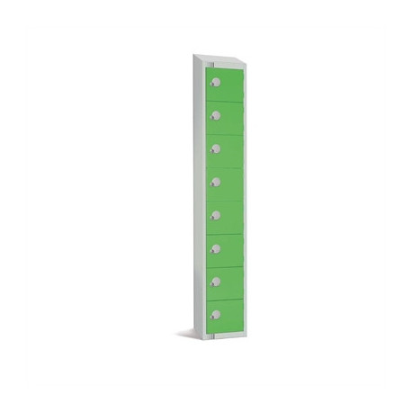 Elite Eight Door Manual Combination Locker Locker Green with Sloping Top