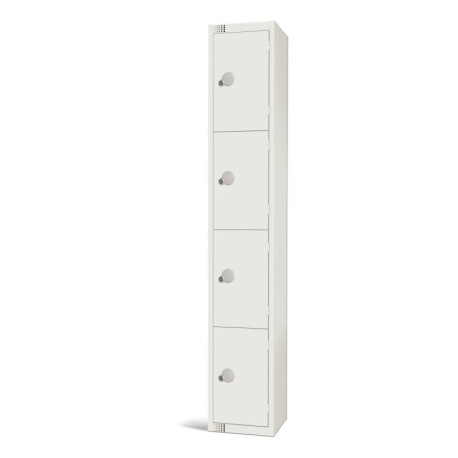 Elite Four Door Coin Return Locker White