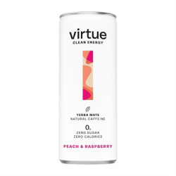 Virtue Yerba Mate - Peach and Raspberry 250ml (12 Pack)