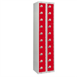 Twenty Door Personal Effects Locker Red Padlock Fitting