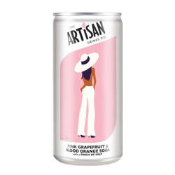 Artisan Drinks Pink Grapefruit & Blood Orange Soda Cans 250ml (12 pack)