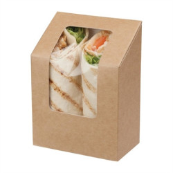 Colpac Zest Compostable Kraft Tuck-Top Tortilla Wrap Packs With Cellulose Window (500 Pack)