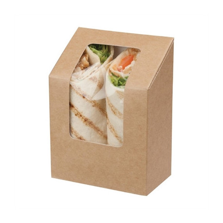 Colpac Zest Compostable Kraft Tuck-Top Tortilla Wrap Packs With Cellulose Window (500 Pack)