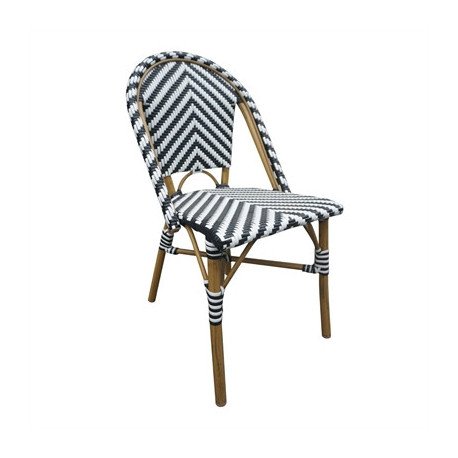 Bolero Parisian Style Rattan Side Chair Black (2 Pack)