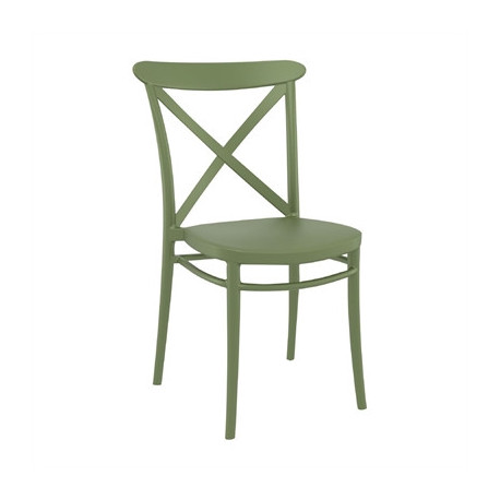 Cross Side Chairs Olive Green (2 Pack)