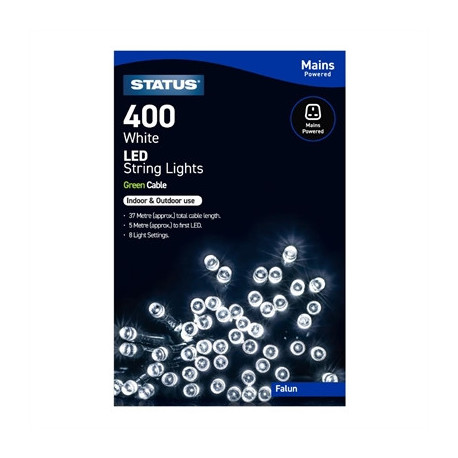 Status Falun 400 Cool White LED Indoor/Outdoor String Lights