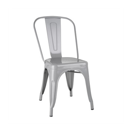 Bolero Bistro Steel Side Chairs Grey (4 Pack)