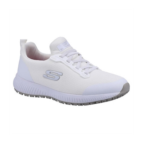 Skechers Womens Slip Resistant Squad Trainers White 41