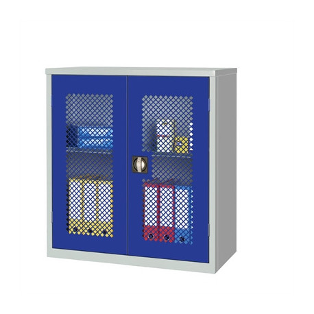 Small Mesh-Fronted Stock Control Cupboard Blue