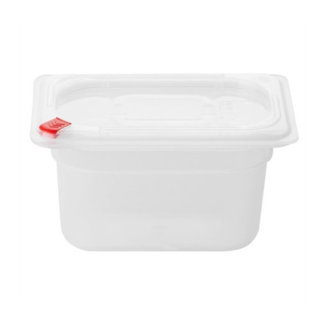 Hygiplas Click PP GN Container 1/9 with Lid & 7 Colour Clips 100mm 0.85Ltr (4 Pack)