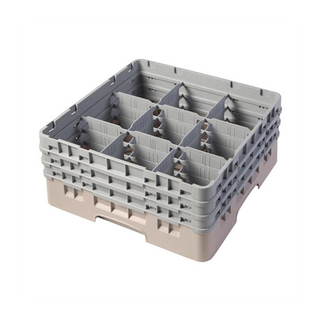 Cambro Camrack Beige 9 Compartments Max Glass Height 174mm