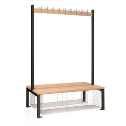 Double-sided Island Seating with Mesh Tray Black 1200mm