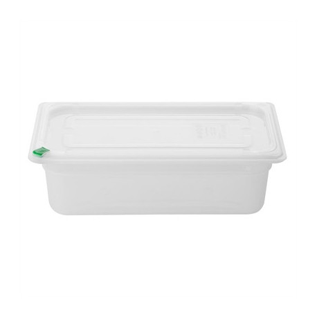 Hygiplas Click PP GN Container 1/3 with Lid & 7 Colour Clips 100mm 3.6Ltr (4 Pack)