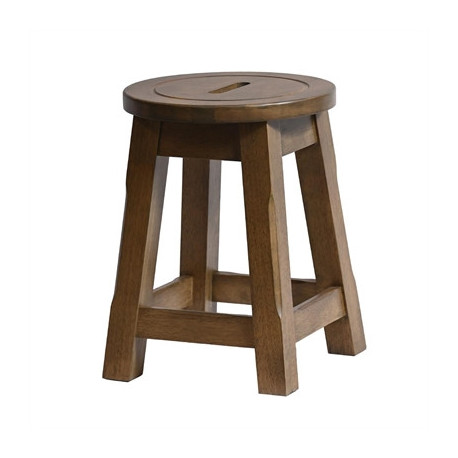 Wooden Top Low Stool in Weathered Oak (2 Pack)