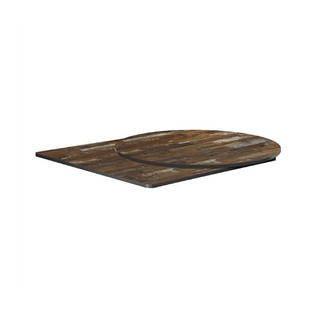 Extrema Square Planked Vintage Wood Table Top 600x600mm