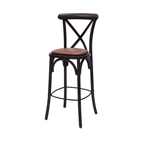 Bristol Bar Chair in Dark Walnut with Bison Tan Seat