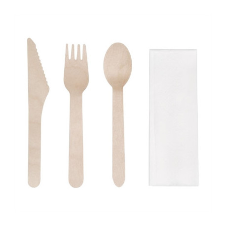 Fiesta Compostable Wooden Cutlery Meal Pack (250 Pack)