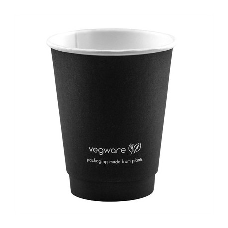 Vegware Double Wall Hot Cups Black 8oz (500 Pack)