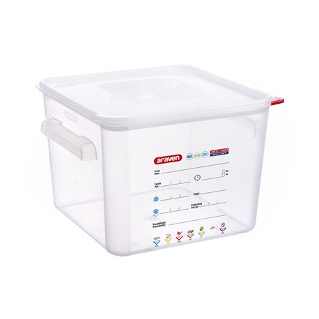Araven Squared Transparent Polypropylene Container with Lid 12Ltr