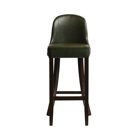 Kilsby Bar Chair in Dark Walnut with Bison Cedar Seat