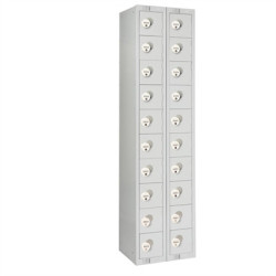Twenty Door Personal Effects Locker Grey Four-Digit Lock