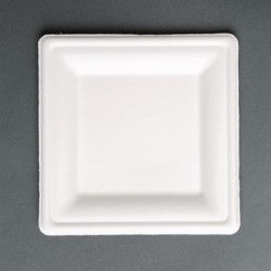 Fiesta Compostable Bagasse Square Plates 261mm (50 Pack)